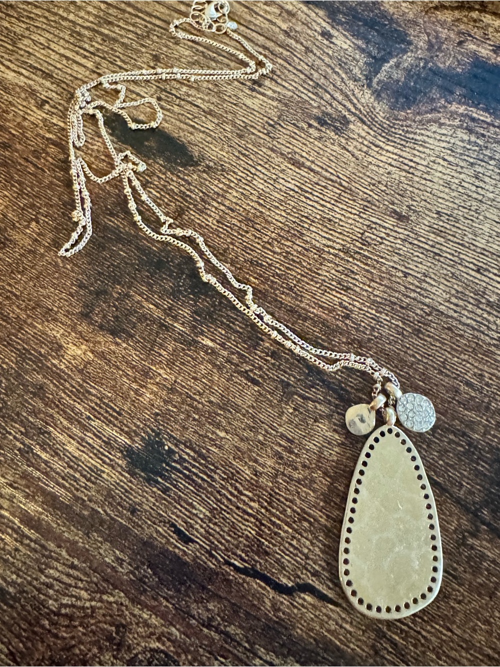 Women’s Gold-Tone Oval Pendant Necklace with Accent Charms from Nordstrom Rack